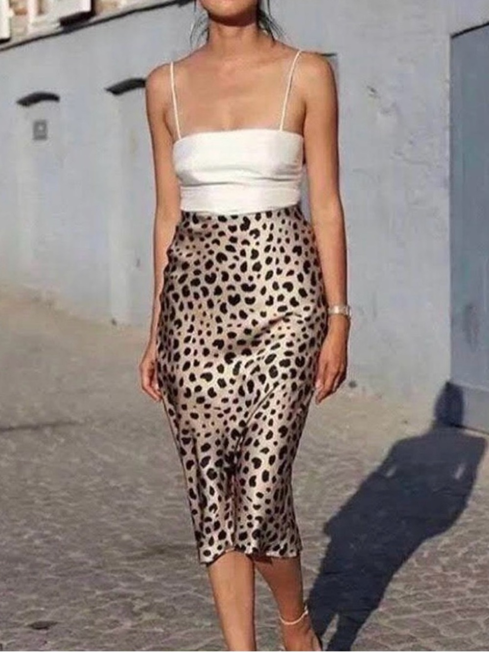 Reformation Par Leopard Silk Midi Skirt